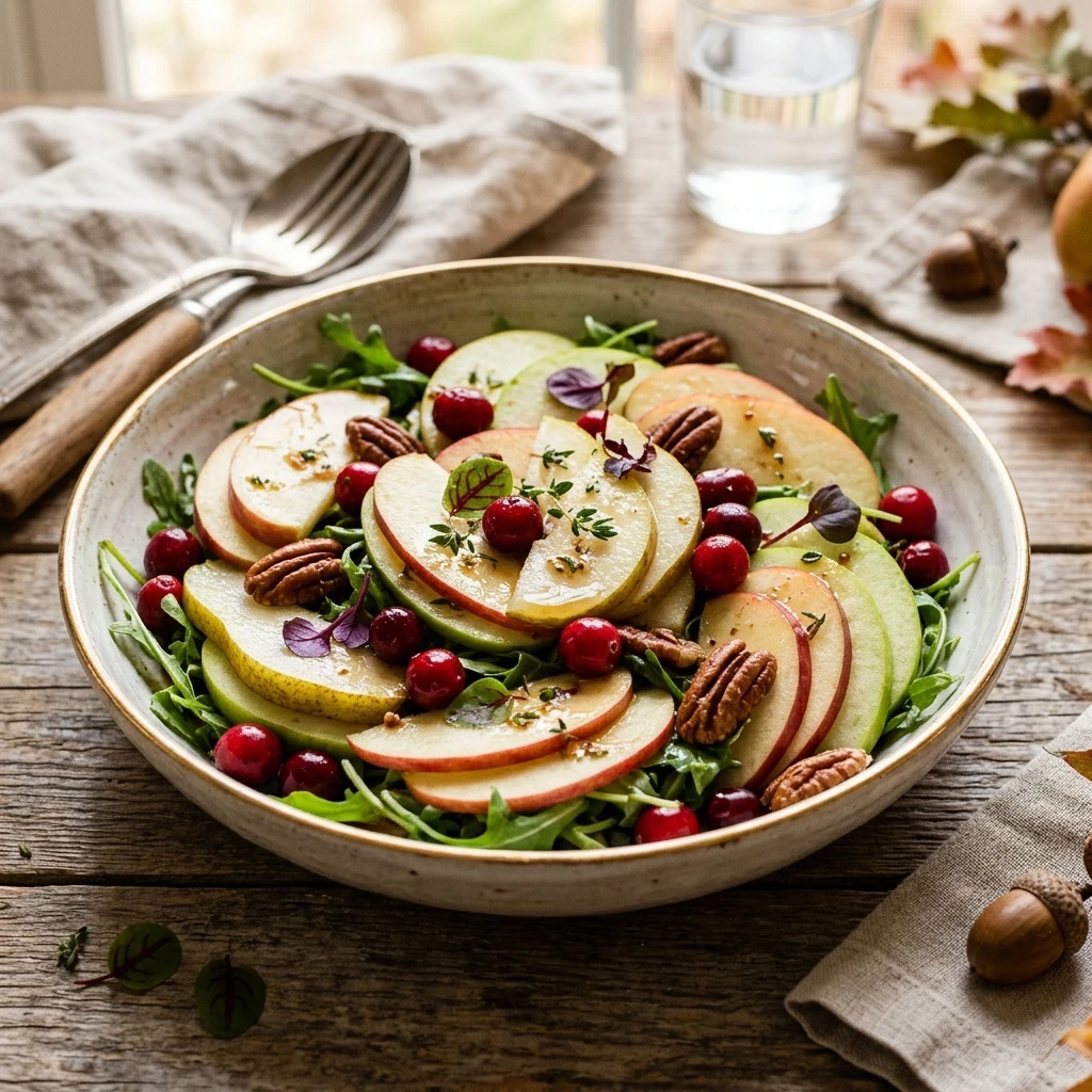 Apples & Pears Fall Fruit Salad With Cranberries