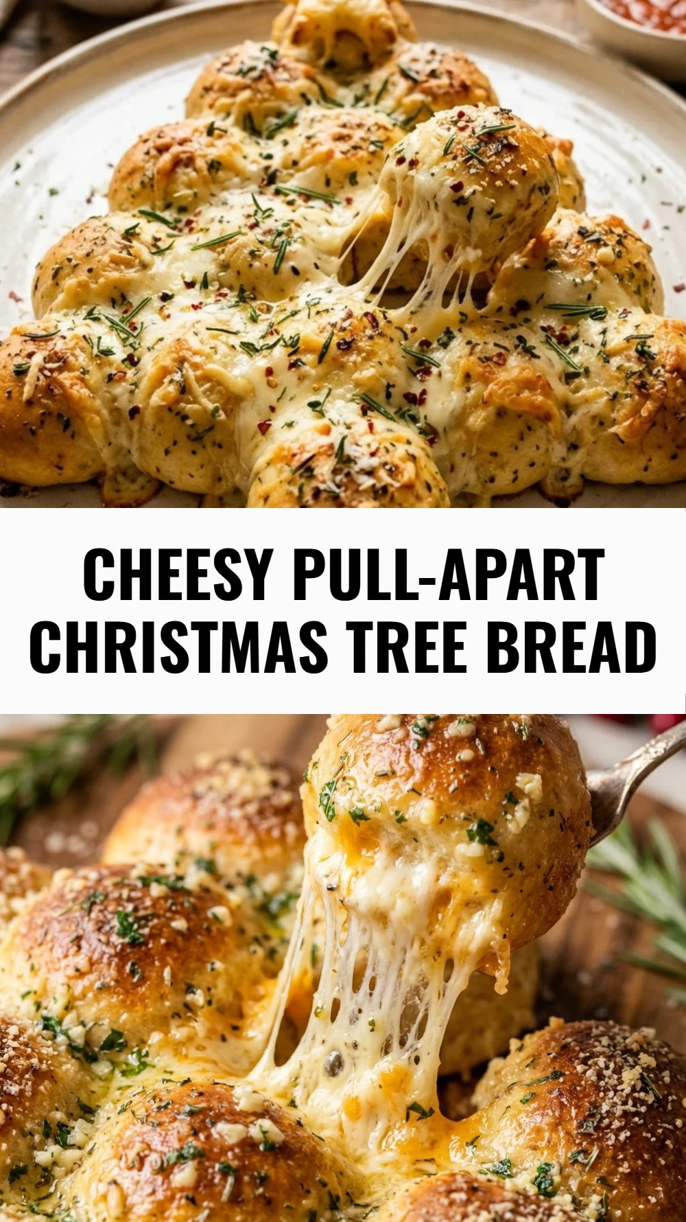 Cheesy Pull-Apart Christmas Tree Bread