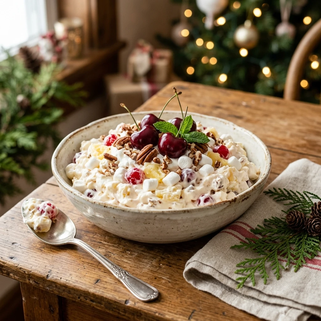 Christmas Cherry Fluff Salad