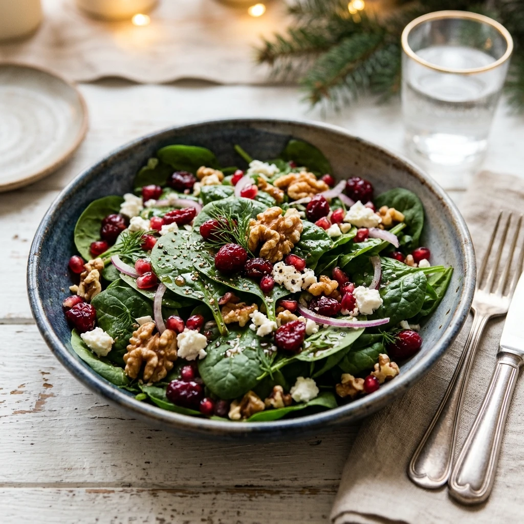 Christmas Cranberry Spinach Salad