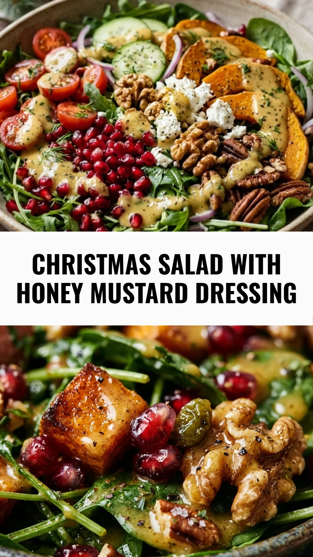 Christmas Salad with Honey Mustard Dressing