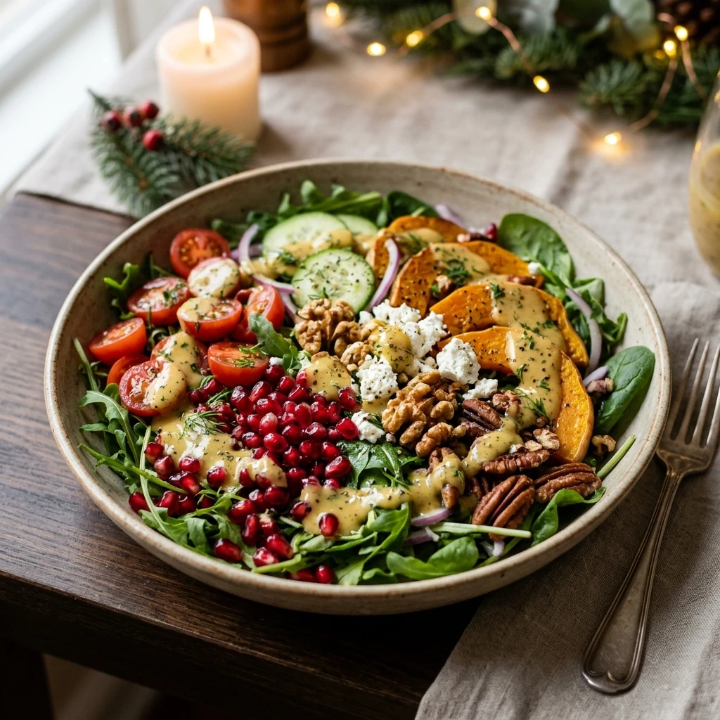 Christmas Salad with Honey Mustard Dressing