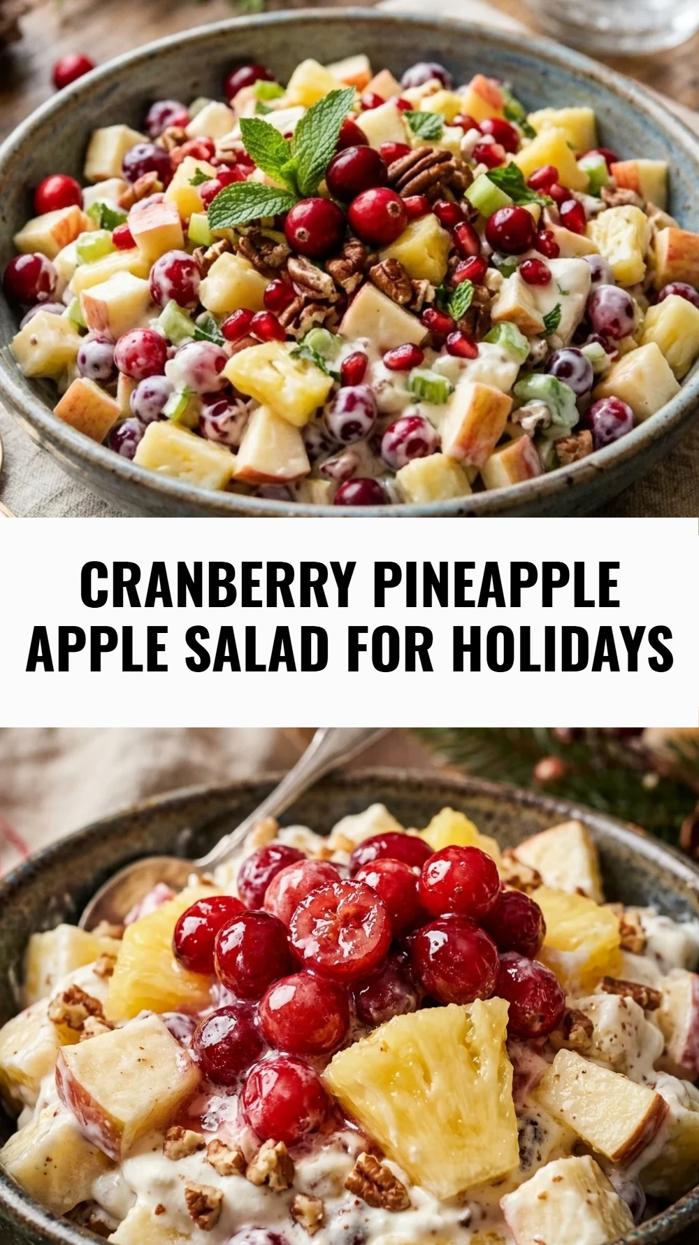 Cranberry Pineapple Apple Salad for holidays