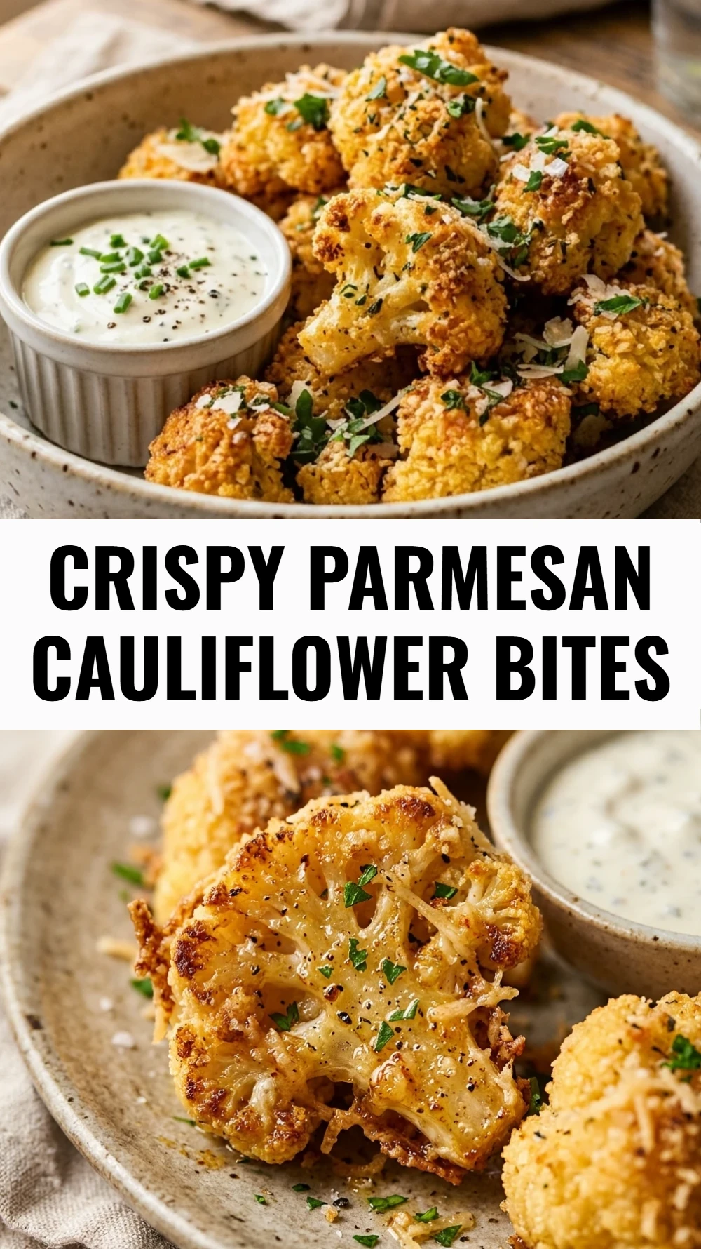Crispy Parmesan Cauliflower Bites