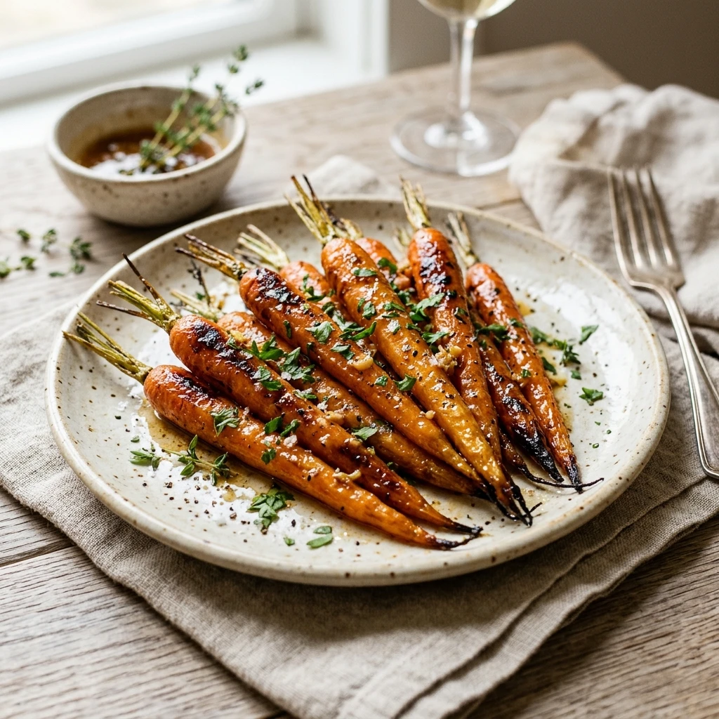 Easy Honey Garlic Butter Roasted Carrots