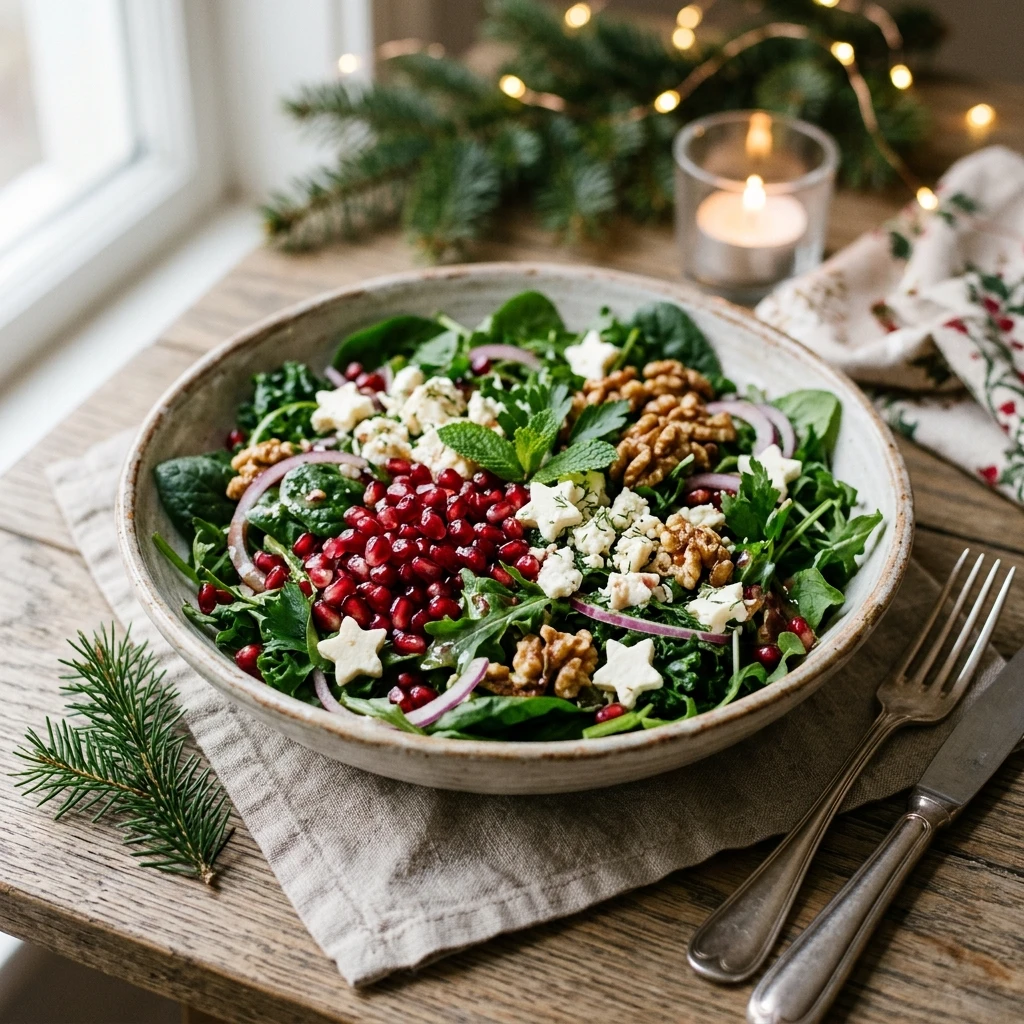 Pomegranate Feta Christmas Salad