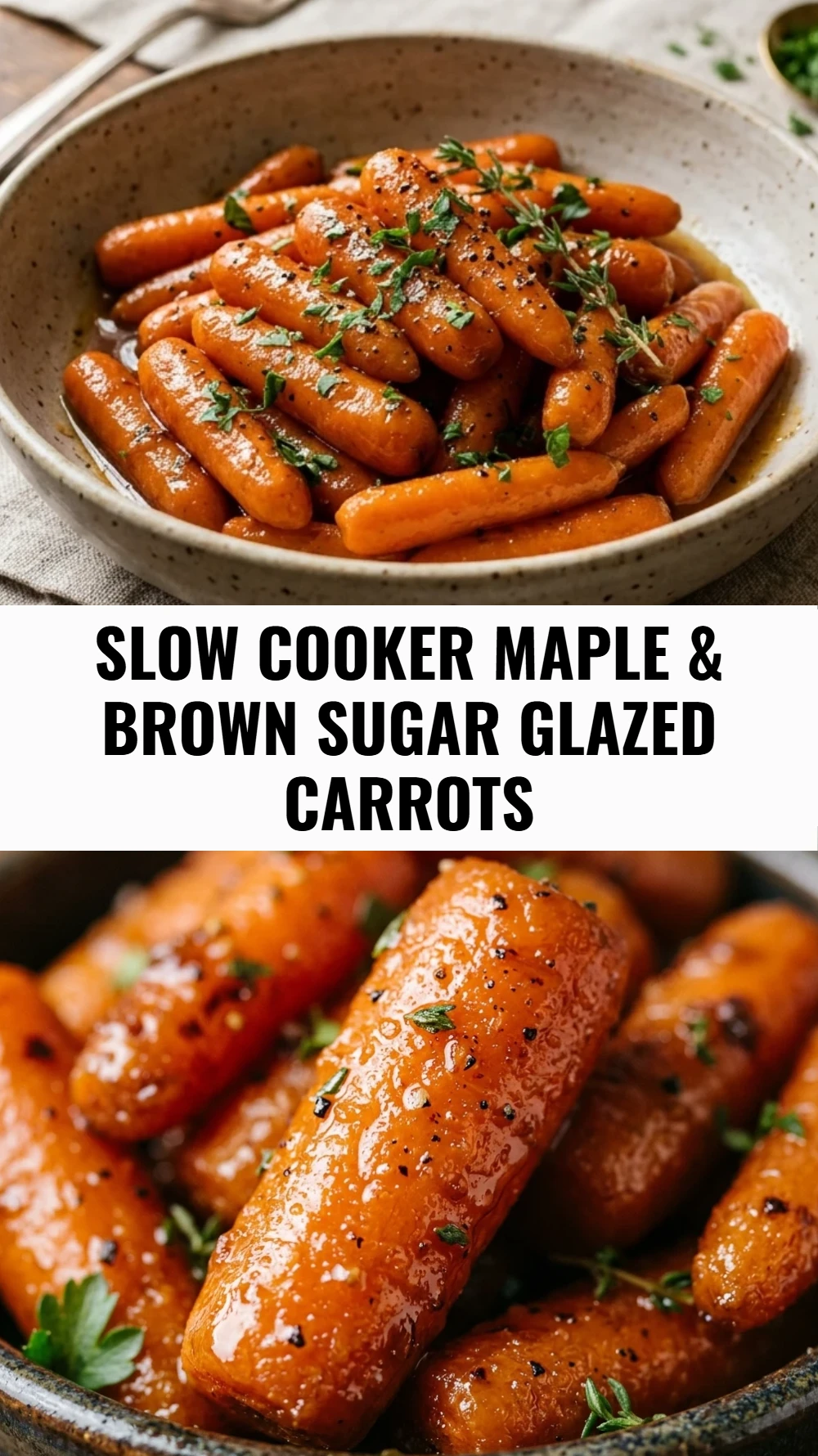 Slow Cooker Maple & Brown Sugar Glazed Carrots