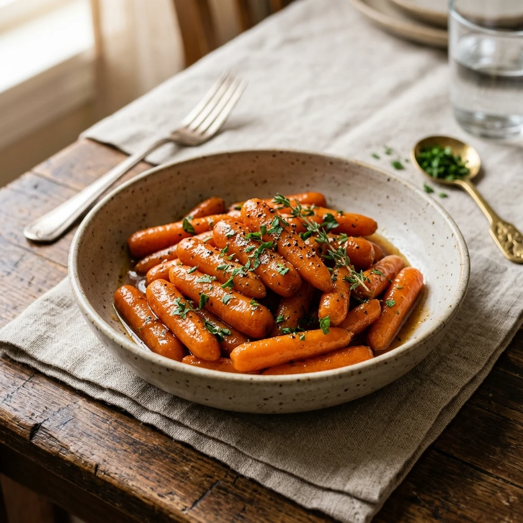 Slow Cooker Maple & Brown Sugar Glazed Carrots