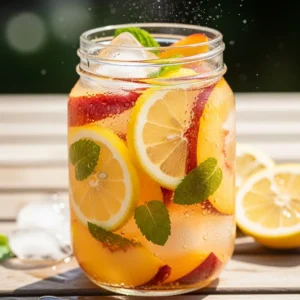 Sweet Tart Peach Lemonade For Summer