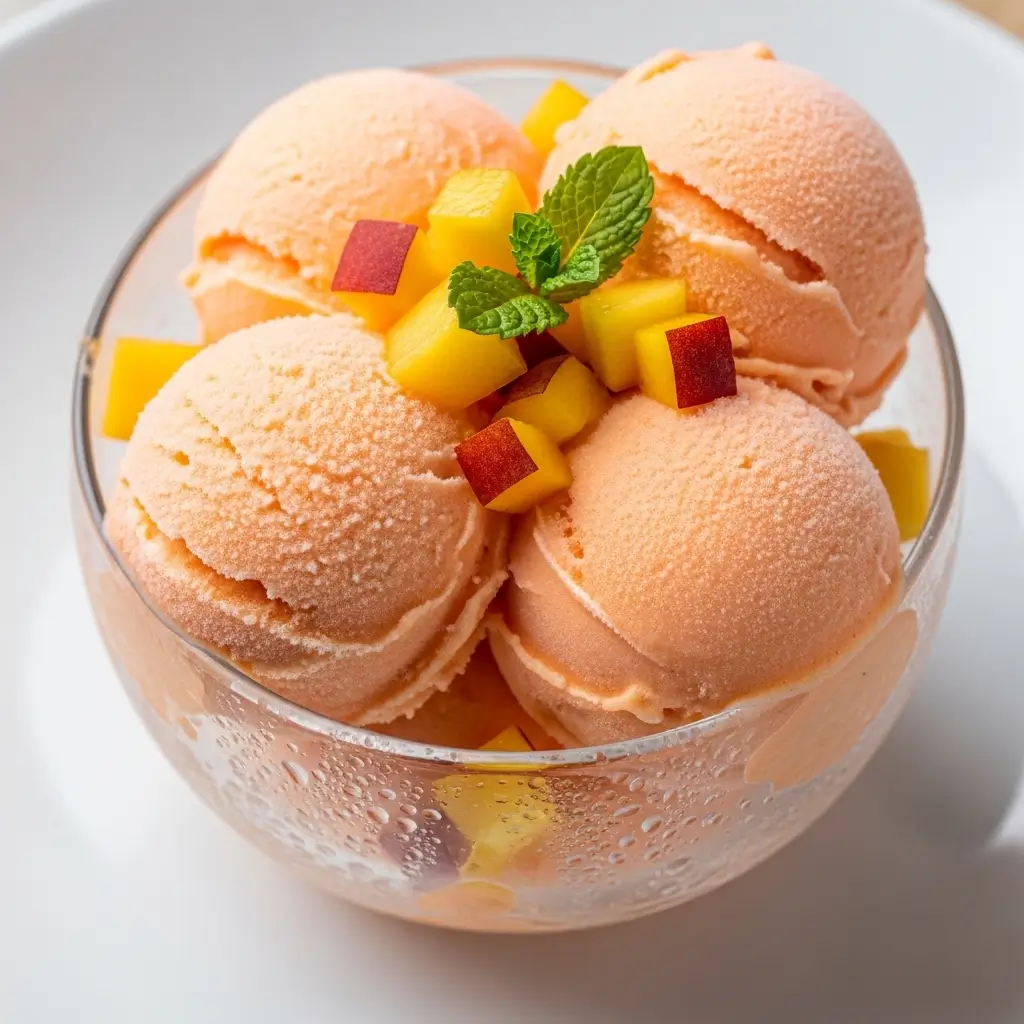 3 Ingredient Peach Sorbet