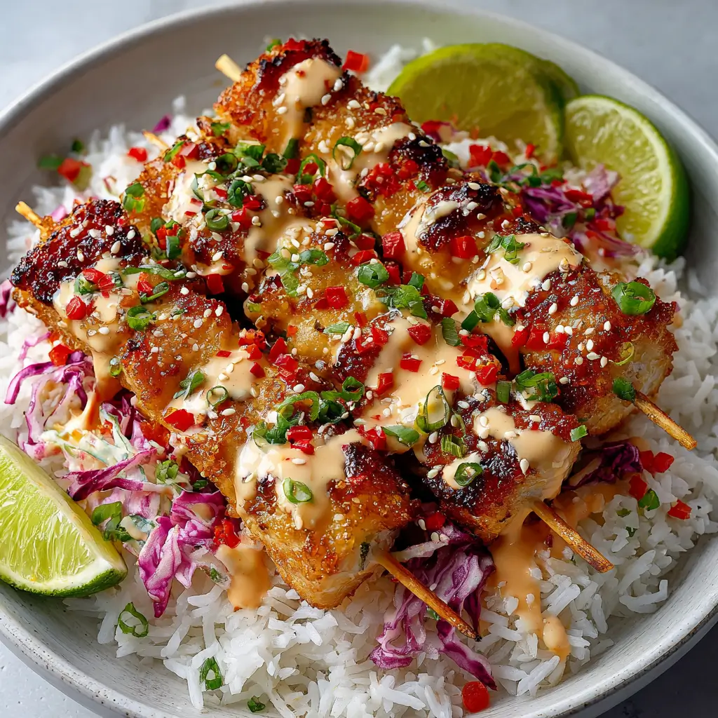 Bang Bang Chicken Skewers