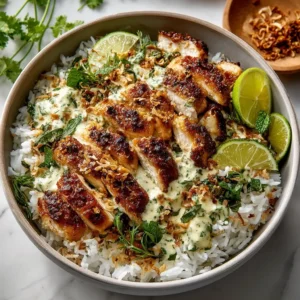 Easy Coconut Chicken Rice Bowl Recipe