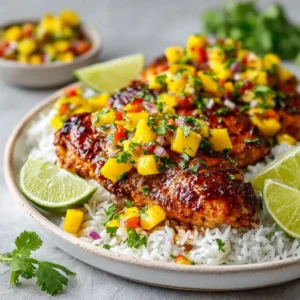 Healthy Honey Lime Chicken With Mango Salsa