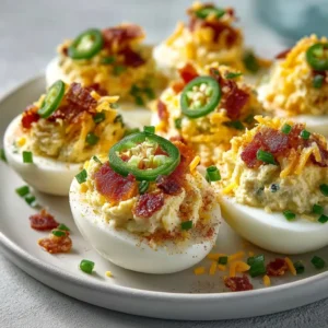 Loaded Jalapeño Popper Deviled Eggs