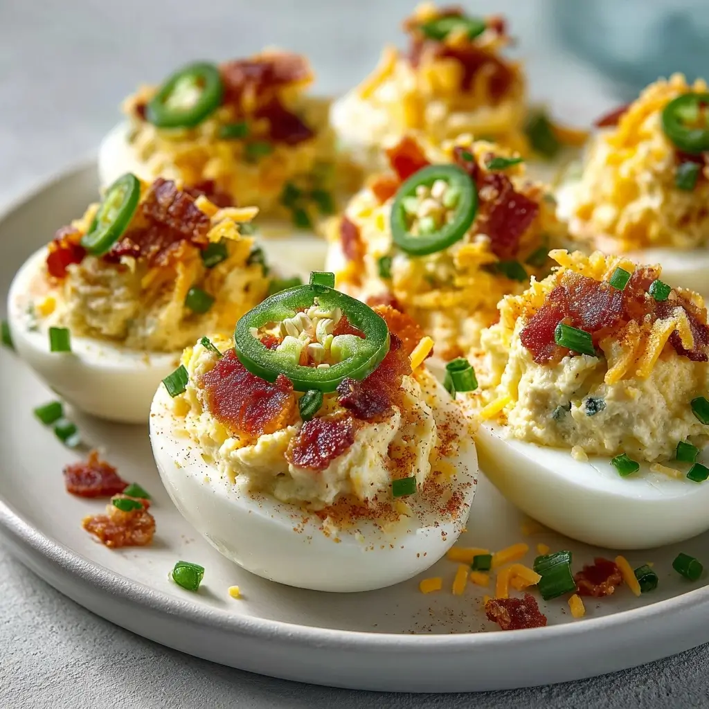 Loaded Jalapeño Popper Deviled Eggs