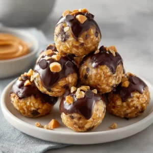 No Bake Chocolate Peanut Butter Protein Balls