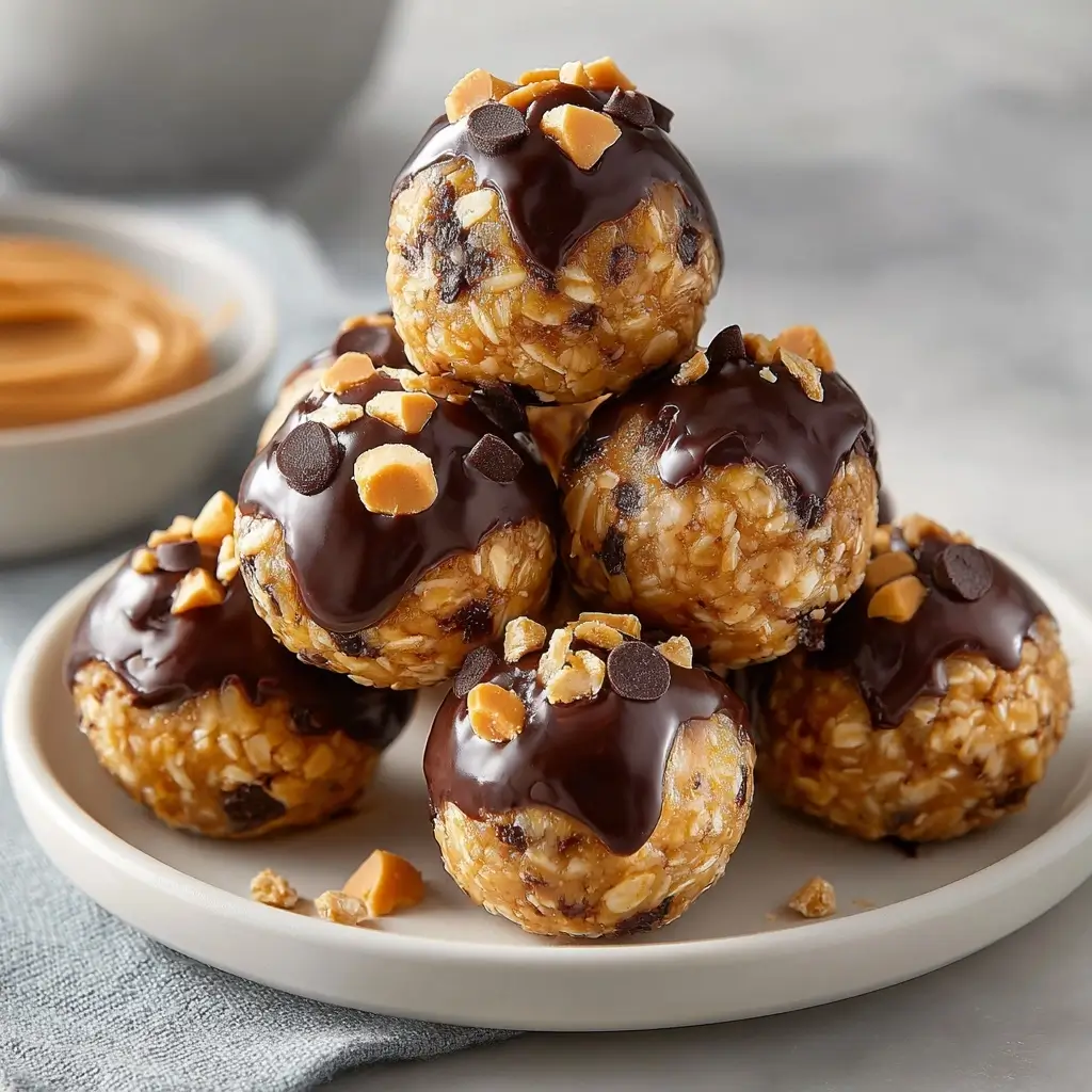No Bake Chocolate Peanut Butter Protein Balls