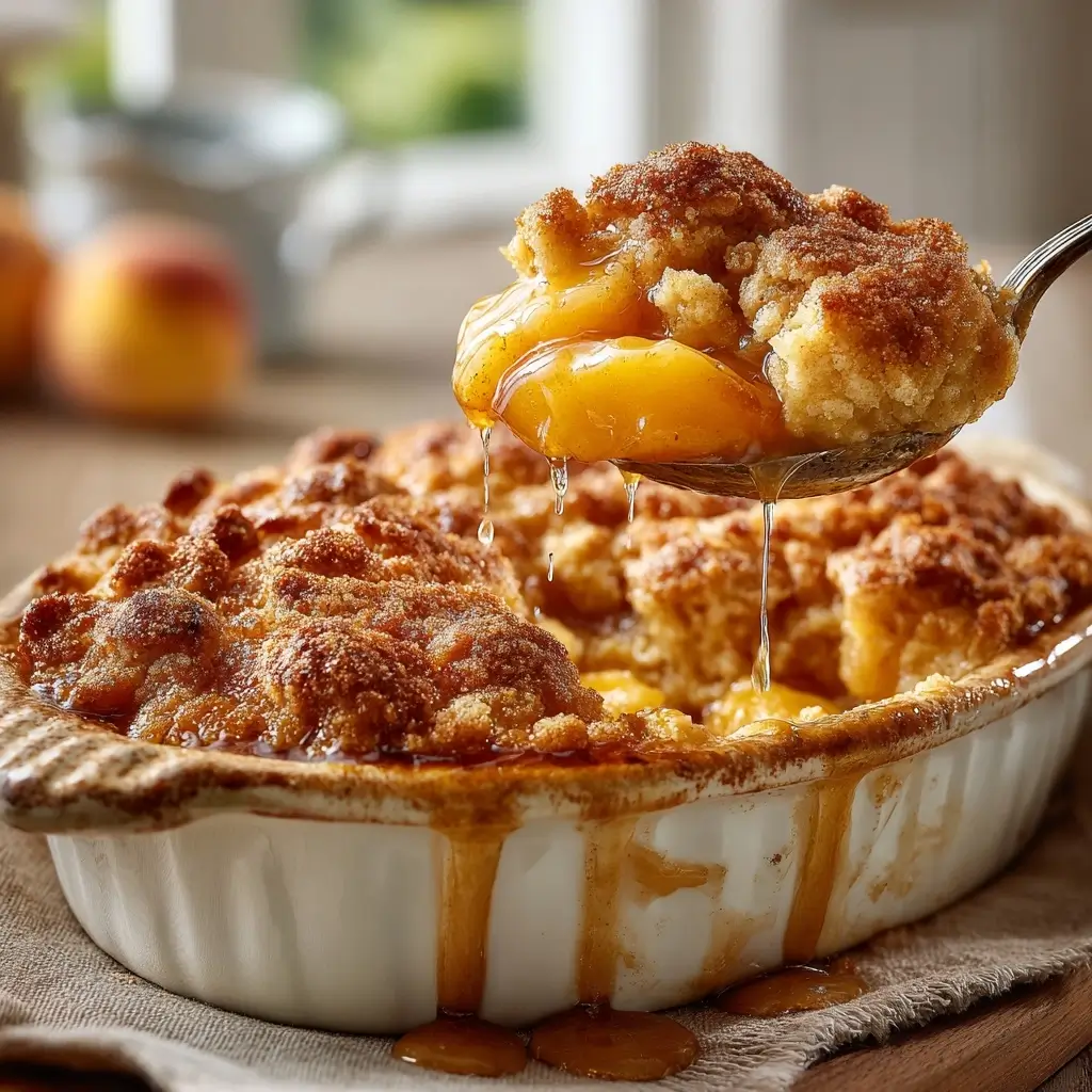 Old Fashioned Oven Baked Peach Cobbler