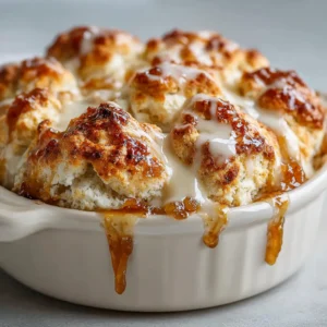 Peach Butter Swim Biscuits With Vanilla Glaze