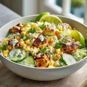 Street Corn Creamy Cucumber Chicken Salad