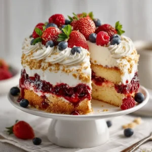 Summer Berry Poke Cake