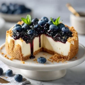Classic Blueberry Cheesecake — Easy No Bake Version