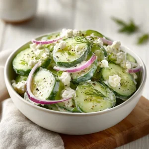 Creamy Cucumber Feta Salad For Easy Summer Lunches