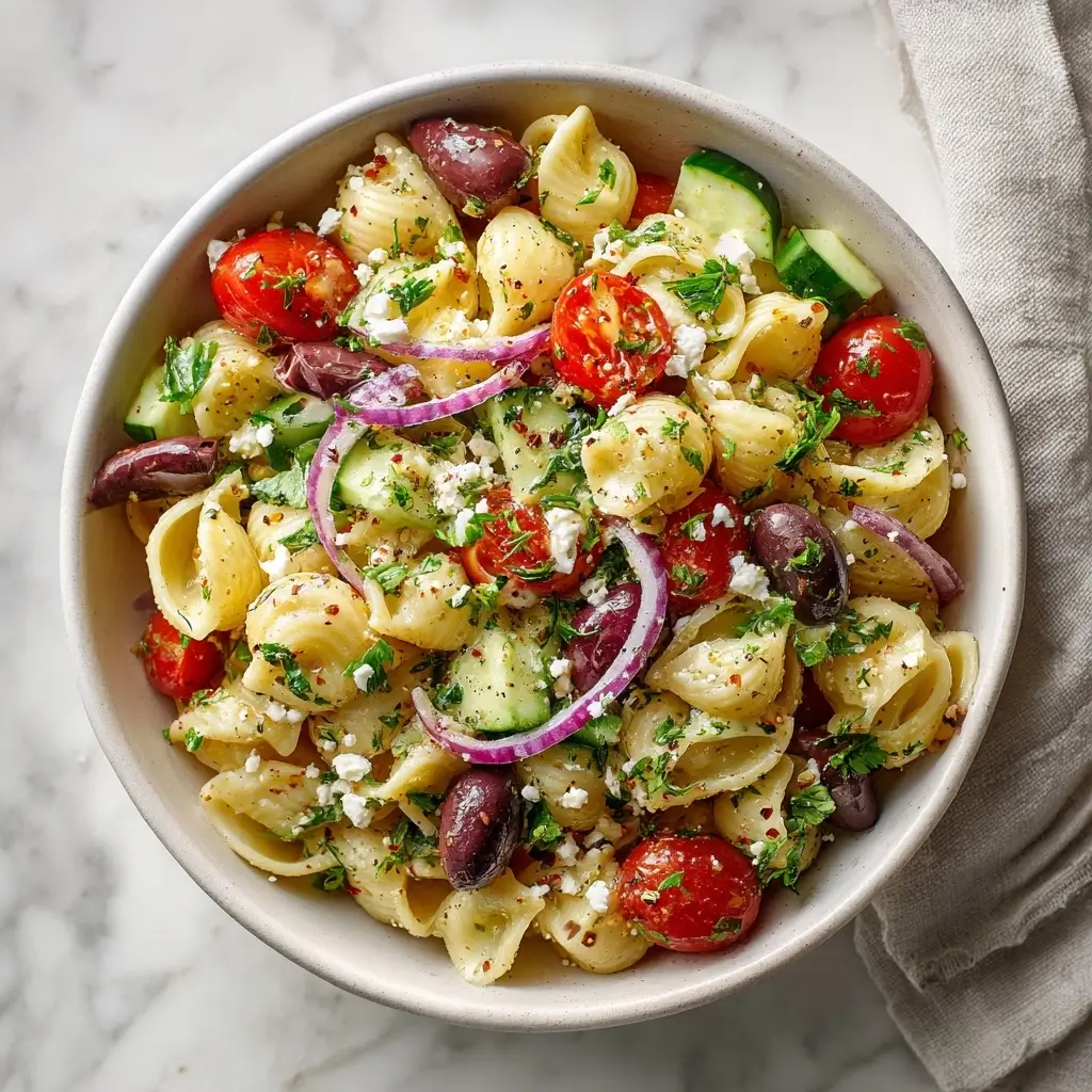 Easy Greek Pasta Salad With Feta — Cold Summer Side