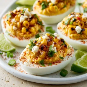 Mexican Street Corn Deviled Eggs — Summer Party Appetizer