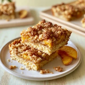 Brown Butter Peach Crumble Bars