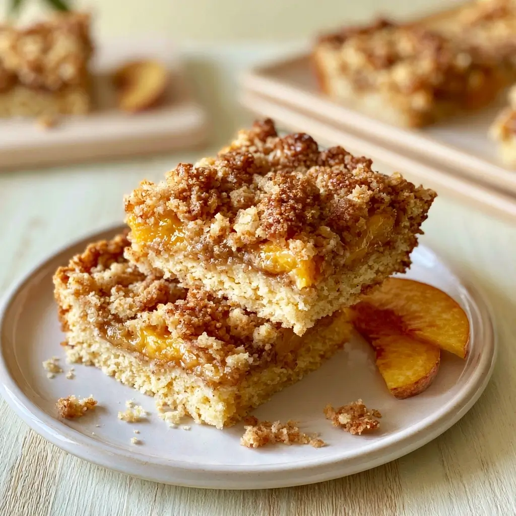 Brown Butter Peach Crumble Bars