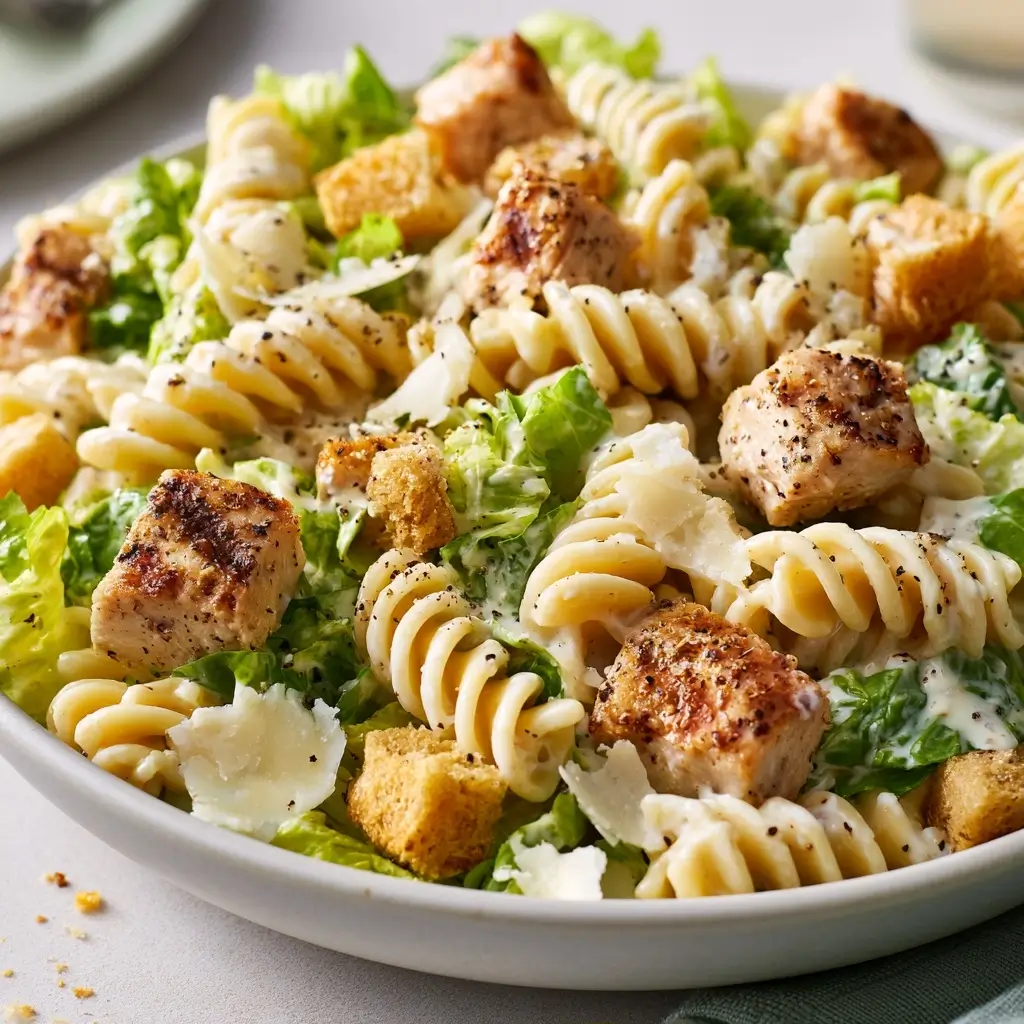 Easy Chicken Caesar Pasta Salad Recipe