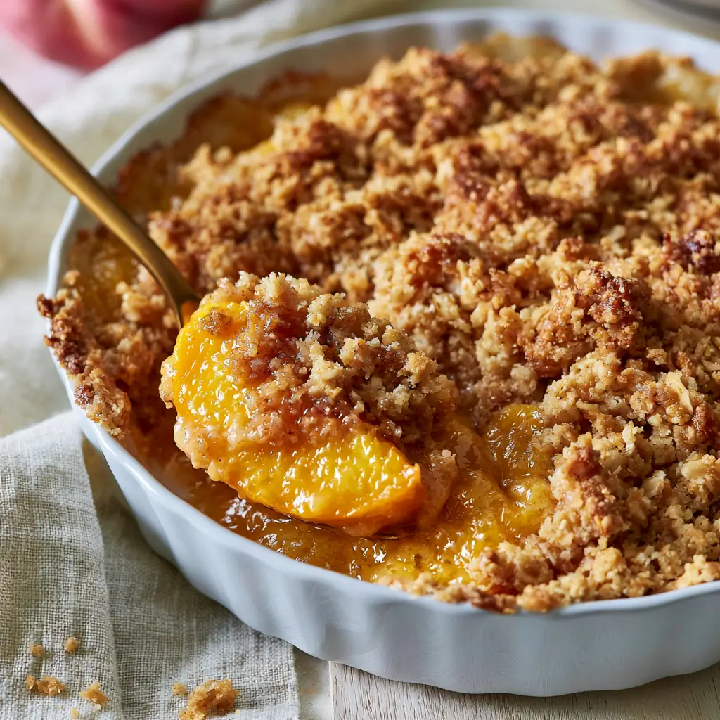 Easy Peach Crisp Recipe With Crunchy Oat Crumble Topping