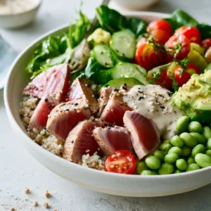 Healthy Tuna Protein Bowl For High Protein Meal Prep