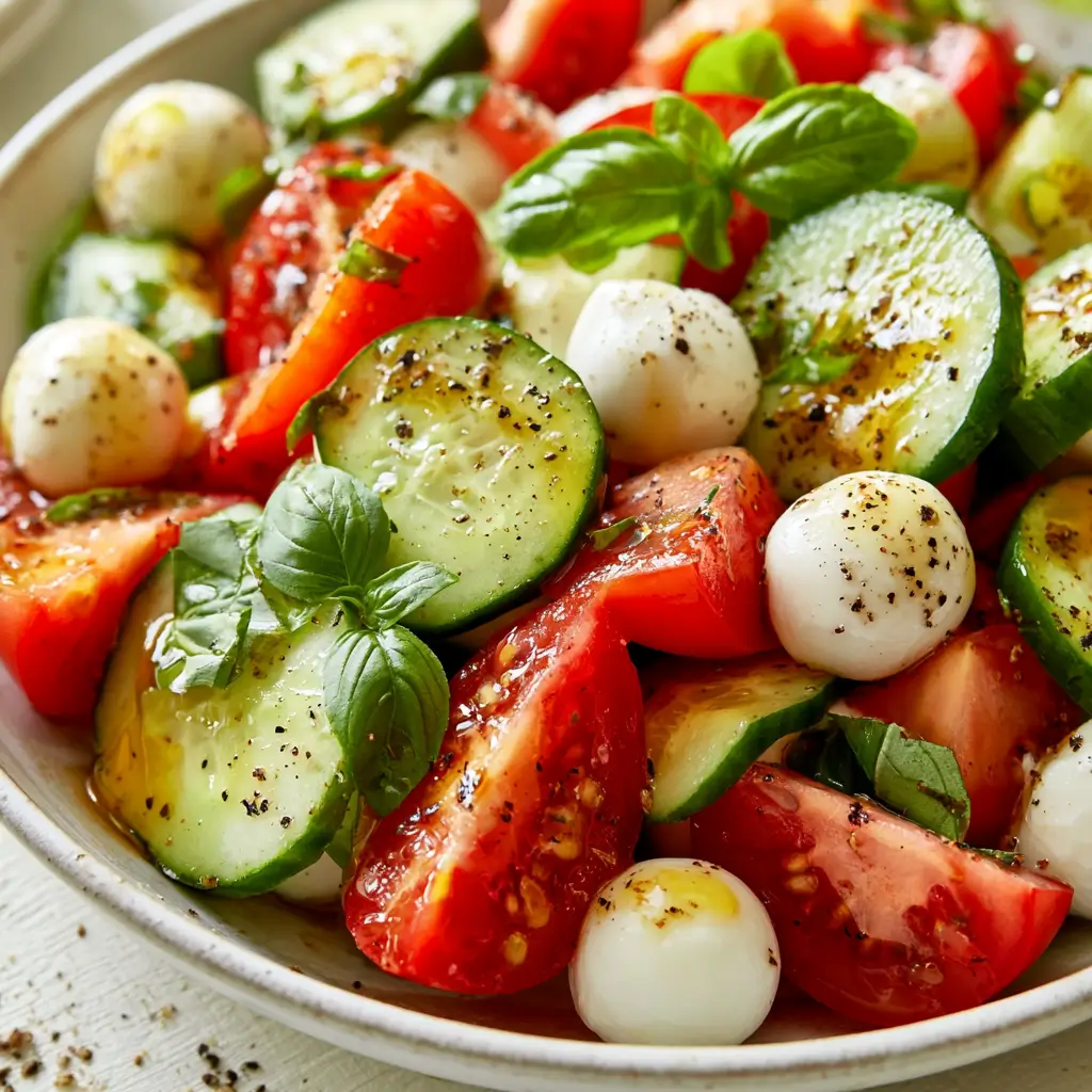 Refreshing Cucumber Caprese Salad