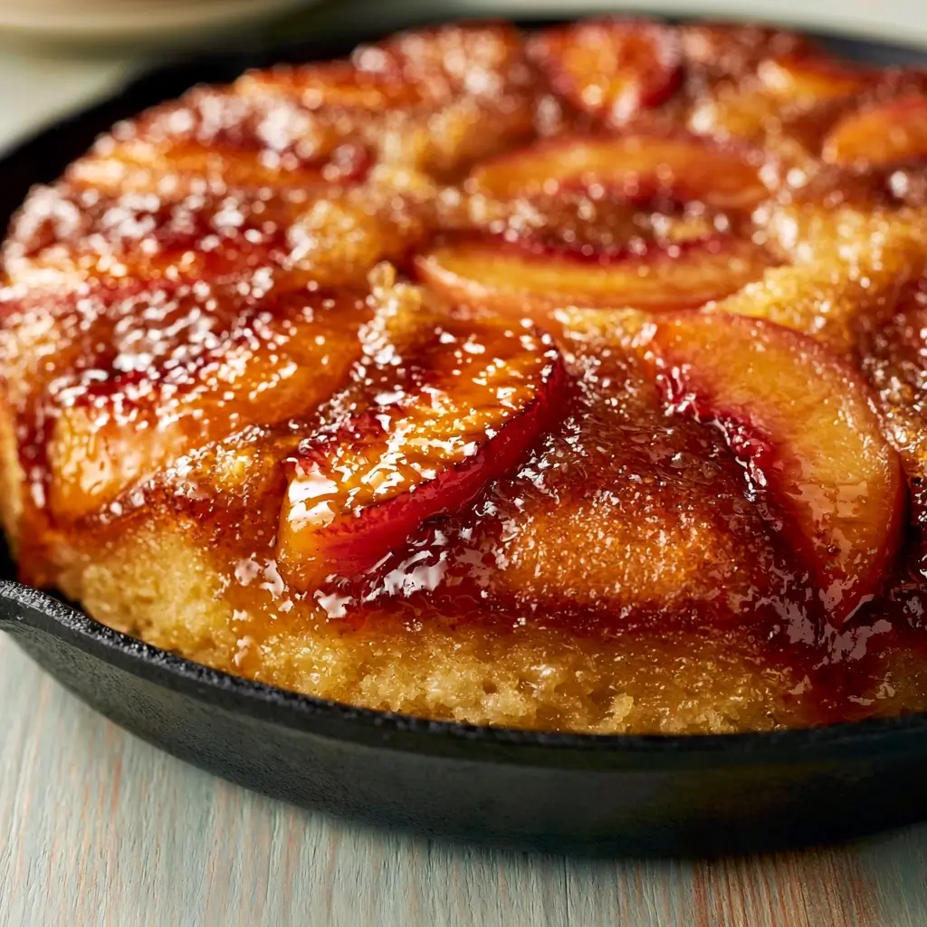 Southern Style Skillet Peach Upside Down Cake