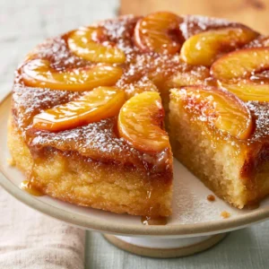 Upside Down Peach Cake
