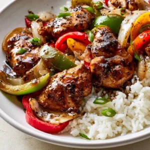 Black Pepper Chicken With Peppers And Onions
