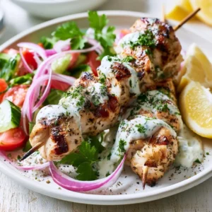 Healthy Greek Chicken Skewers