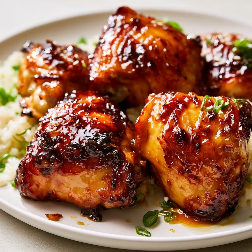 Sticky Honey Garlic Chicken Thighs