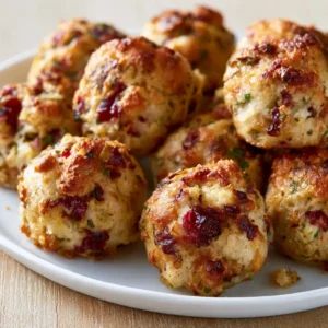 Cranberry Turkey Stuffing Balls