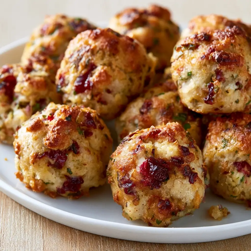 Cranberry Turkey Stuffing Balls