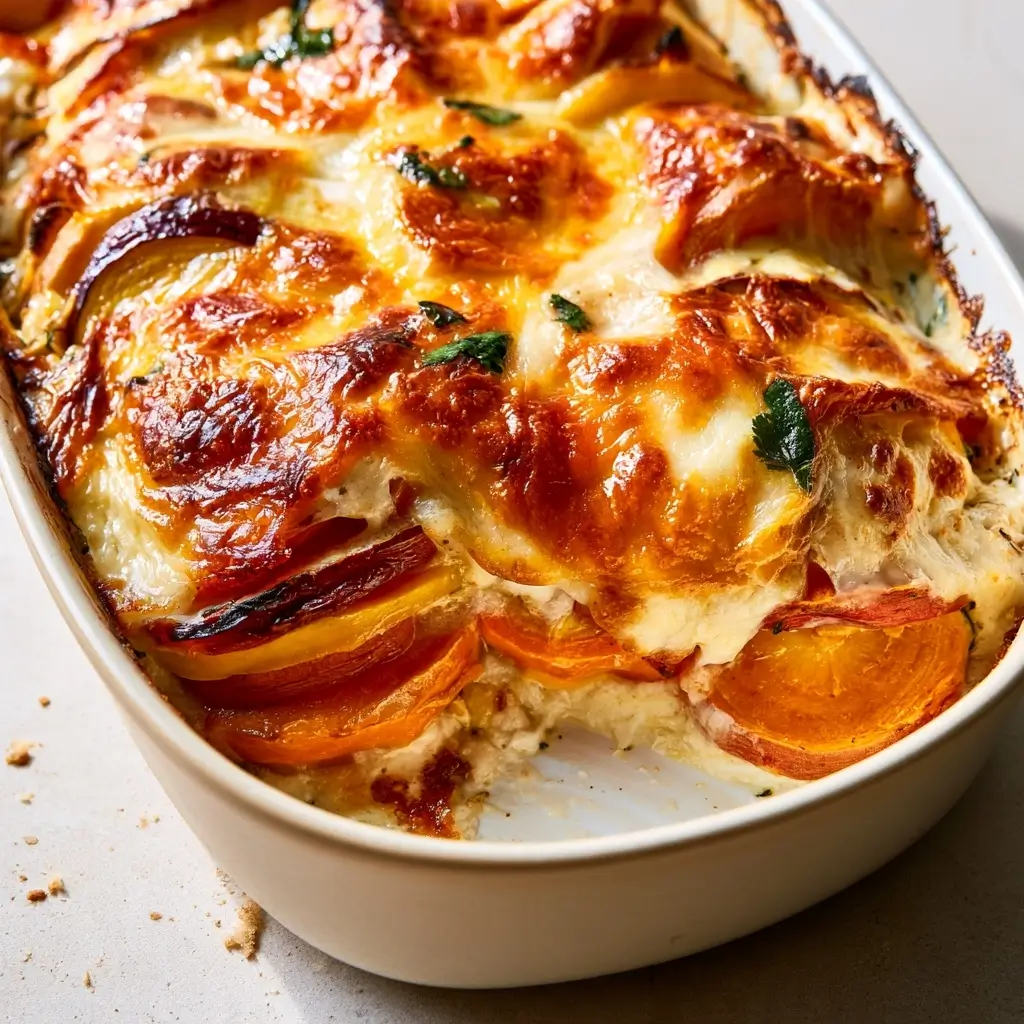 Cheesy Root Vegetable Gratin