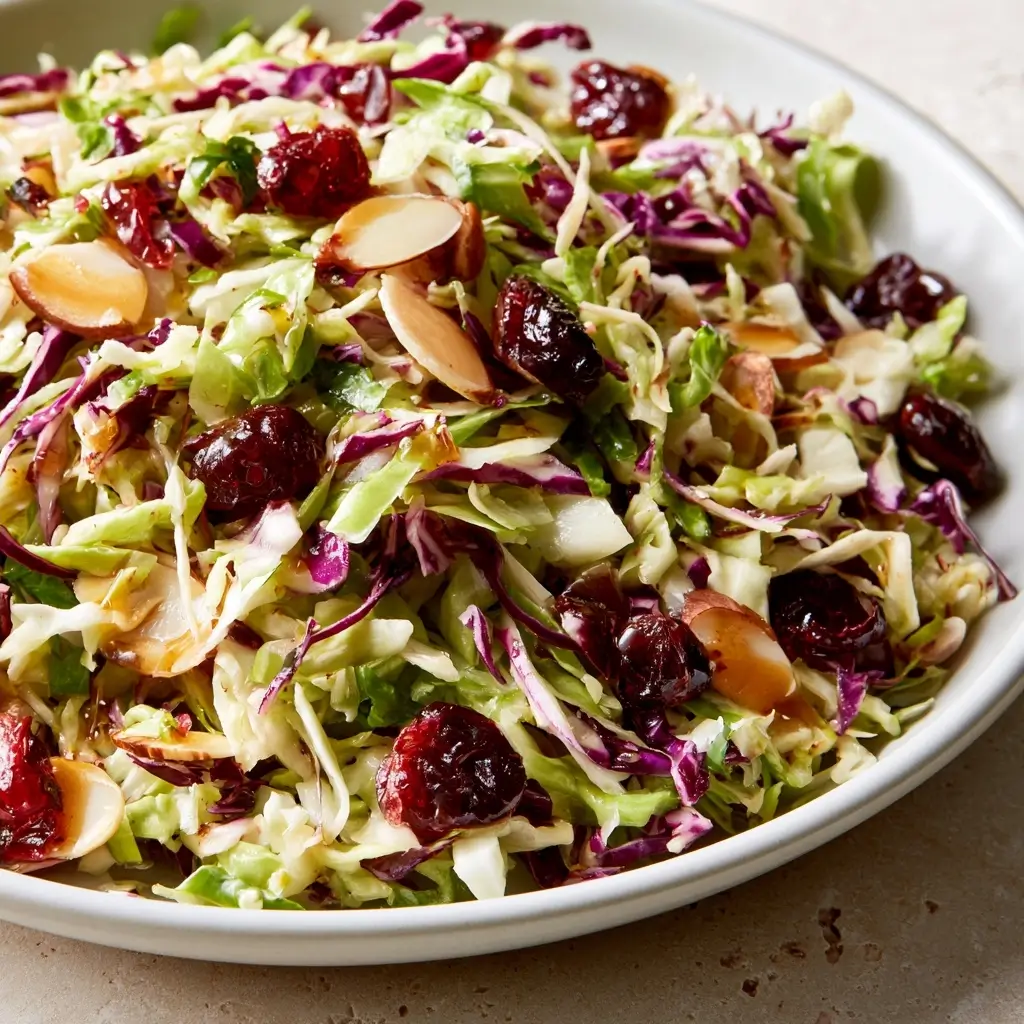 Cranberry Almond Thanksgiving Slaw With Apple Cider Vinaigrette
