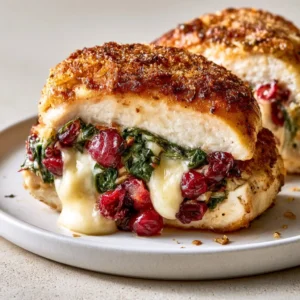 Cranberry & Spinach Stuffed Chicken With Brie