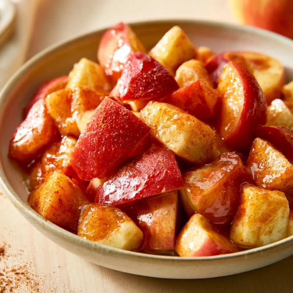 Delicious Apple Fruit Salad With Warm Fall Spice Dressing. Perfect For Thanksgiving