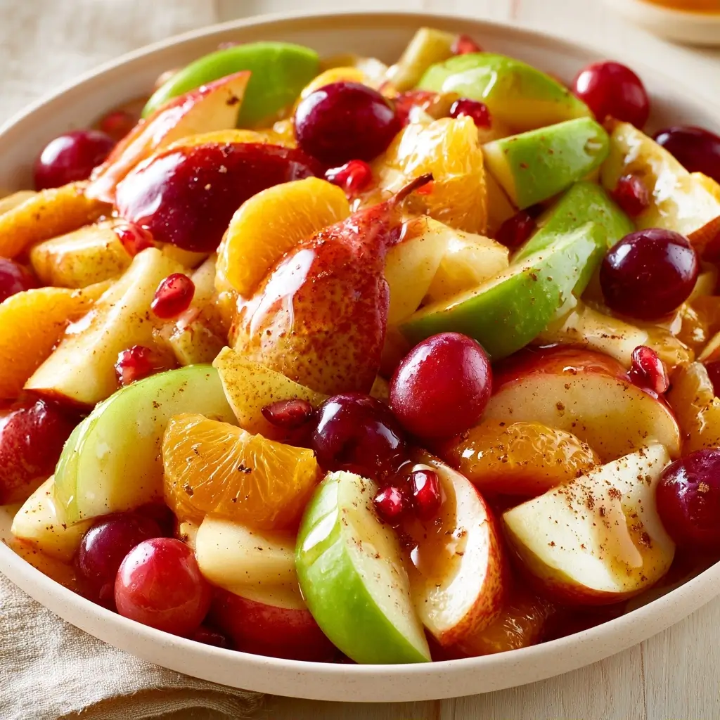 Fall Fruit Salad With Cinnamon Orange Dressing For Thanksgiving