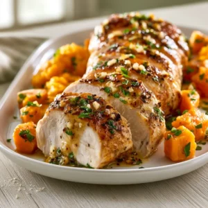 Garlic Butter Baked Turkey Tenderloin And Sweet Potatoes Recipe | Thanksgiving Dinner