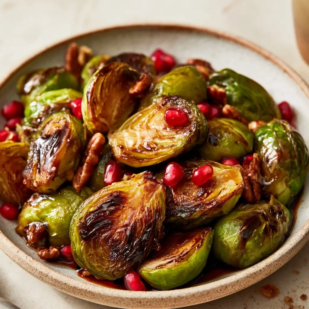 Maple Balsamic Roasted Brussels Sprouts | Thanksgiving Side Dishes