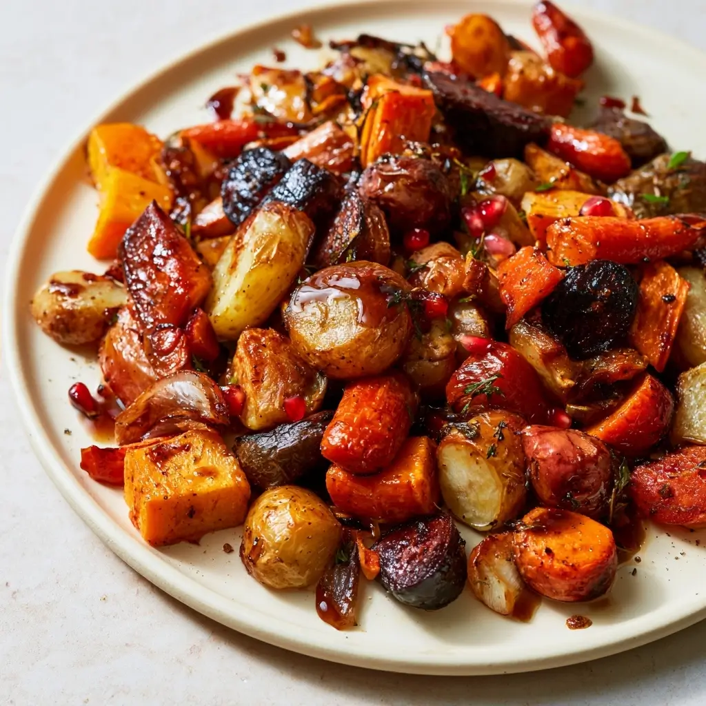 Roasted Autumn Vegetables With Balsamic Glaze Fall Side Dish